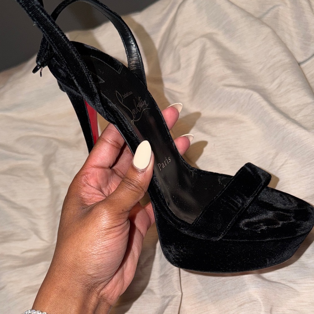 Christian Louboutin Black Velvet Heels
